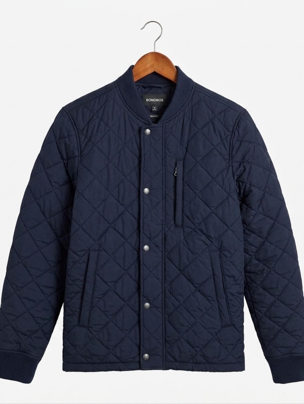 Bonobos Men's Quilted Bomber Jacket Blue Size XS